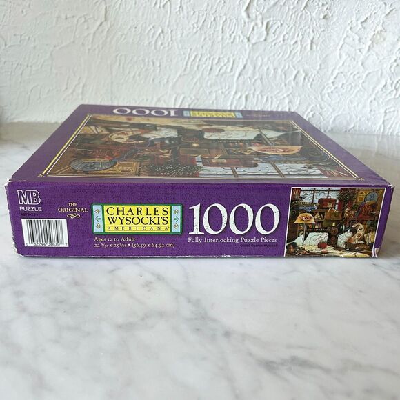 Vintage 1998 Sew, Sew Relaxing Charles Wysocki 1000 Piece Cat Puzzle - Complete - Picture 6 of 9